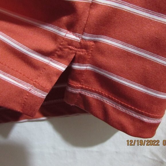 GREG NORMAN PLAY DRI MEN'S POLO GOLF SHIRT SIZE M BURNT ORANGE WHITE COLLAR - Picture 4 of 8